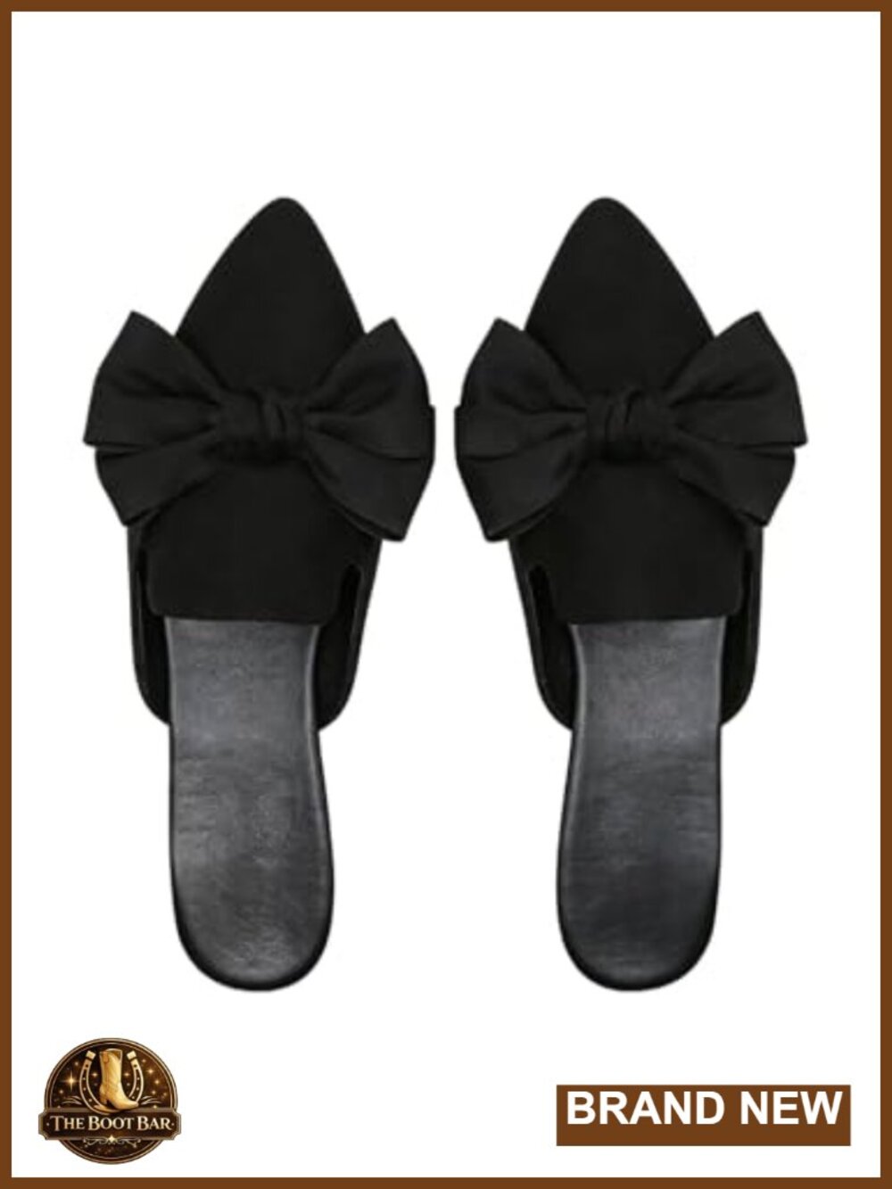 Verdusa Women's Mules Pointed Toe Faux Leather Slip-On Flats